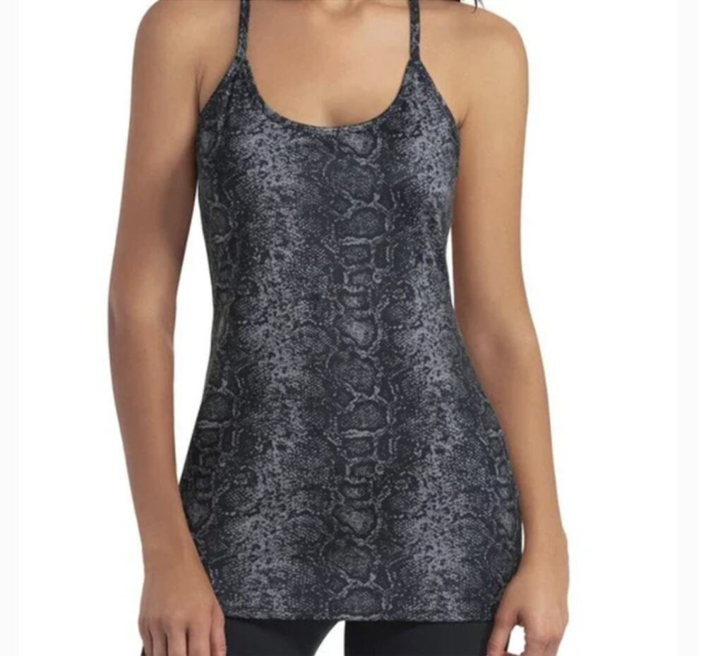 NWT Halston Studio Y Back Tank Top Snake Print L